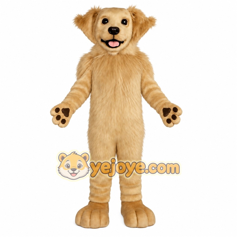 Tan Golden Retriever Dog Mascot Costume Tan Golden Retriever Dog Mascot Costume