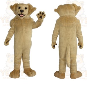 Tan Golden Retriever Dog Mascot Costume