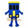 Blue Yellow Cartoon Bus Mascot Costume Blue Yellow Cartoon Bus Mascot Costume