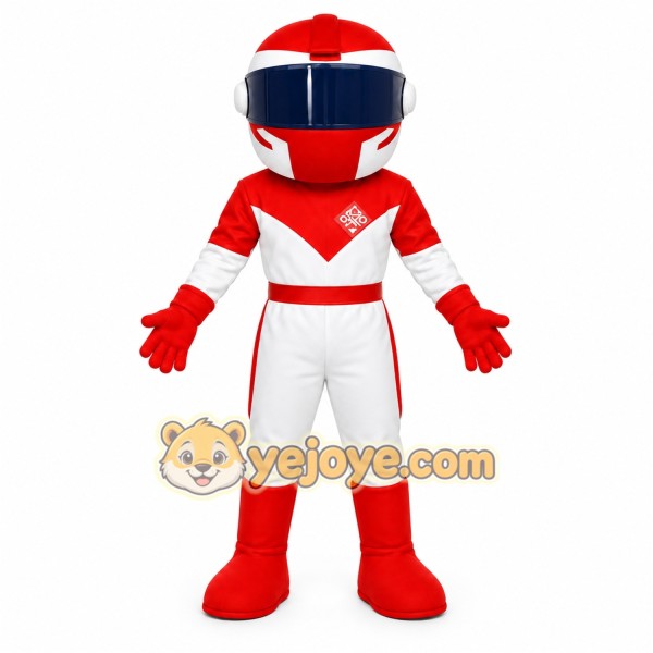 Red White Navy Race Car Driver Mascot Costume