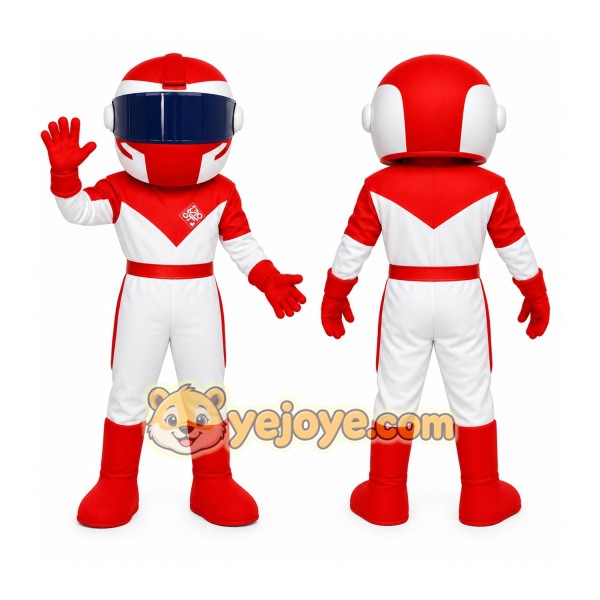 Red White Navy Race Car Driver Mascot Costume