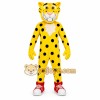 Yellow Black Spotted Cheetah Mascot Costume Yellow Black Spotted Cheetah Mascot Costume