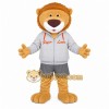 Tan Gray Hoodie Lion Mascot Costume Tan Gray Hoodie Lion Mascot Costume
