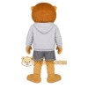 Tan Gray Hoodie Lion Mascot Costume Tan Gray Hoodie Lion Mascot Costume