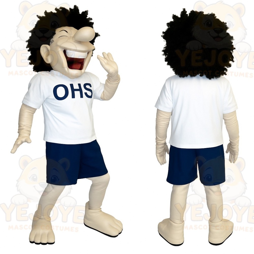 Black White Navy Student Mascot Costume