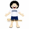 Black White Navy Student Mascot Costume Black White Navy Student Mascot Costume