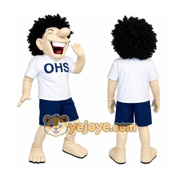 Black White Navy Student Mascot Costume