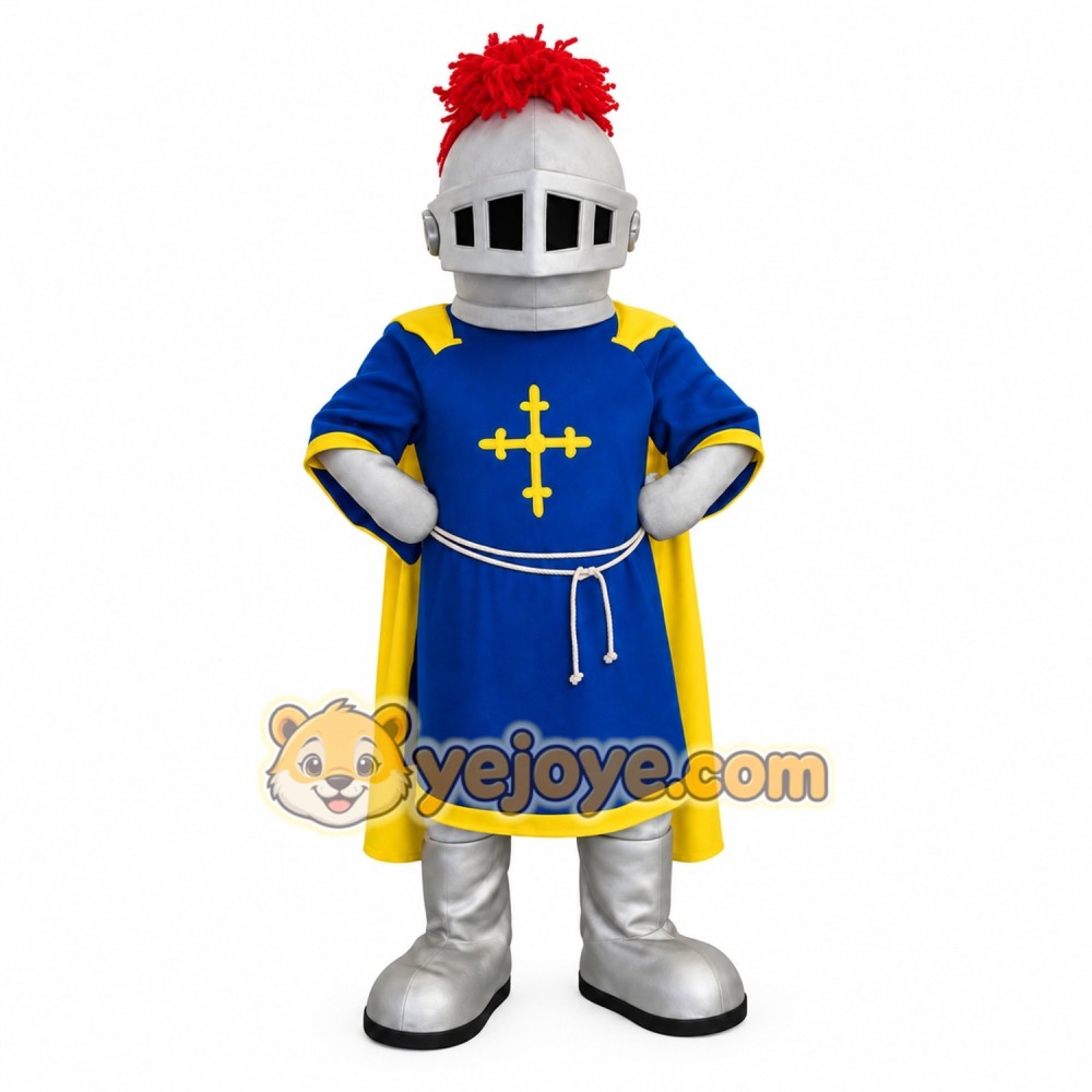 Blue Yellow Knight Mascot Costume