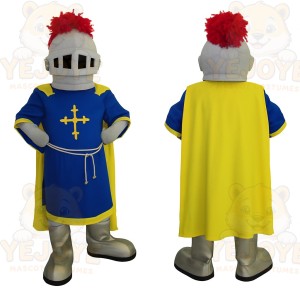 Blue Yellow Knight Mascot Costume