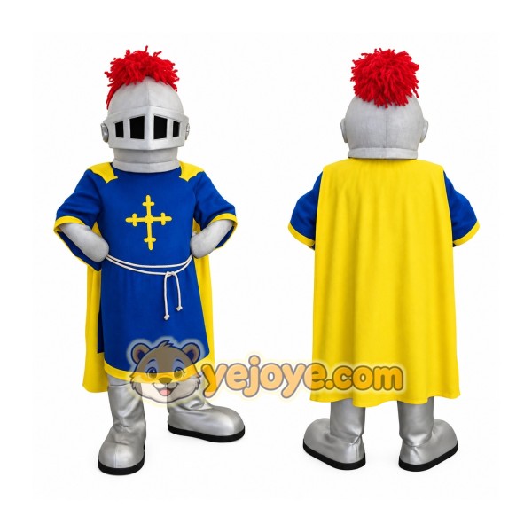 Blue Yellow Knight Mascot Costume