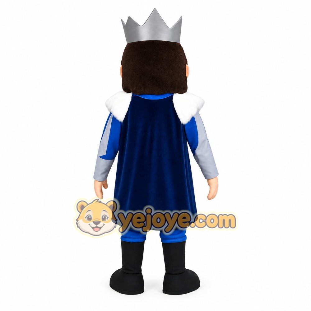 Navy Blue Gray Bearded King Mascot Costume Navy Blue Gray Bearded King Mascot Costume