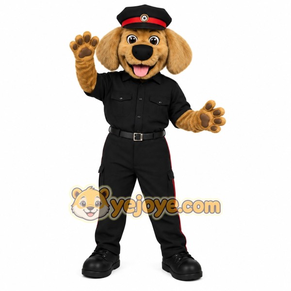 Tan Black Red Police Dog Mascot Costume