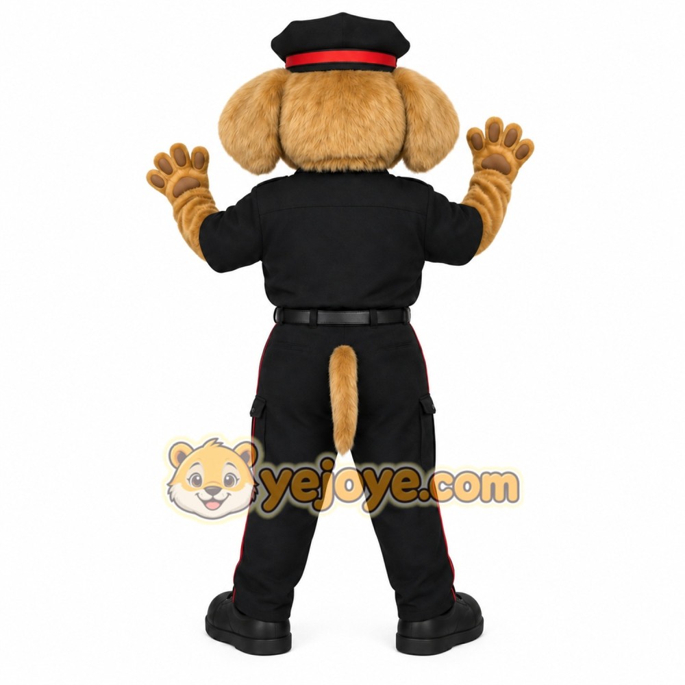 Tan Black Red Police Dog Mascot Costume Tan Black Red Police Dog Mascot Costume
