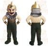 Gold Gray Green Crowned Gentleman Mascot Costume