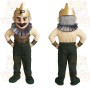 Gold Gray Green Crowned Gentleman Mascot Costume