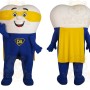 Blue Yellow White Superhero Tooth Mascot Costume