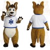 Brown White Blue Kangaroo Mascot Costume