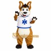 Brown White Blue Kangaroo Mascot Costume Brown White Blue Kangaroo Mascot Costume