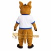 Brown White Blue Kangaroo Mascot Costume Brown White Blue Kangaroo Mascot Costume
