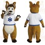Brown White Blue Kangaroo Mascot Costume