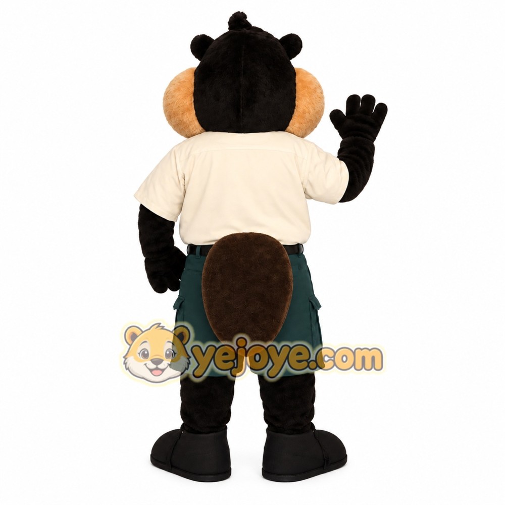 Black Tan Beaver Mascot Costume Black Tan Beaver Mascot Costume