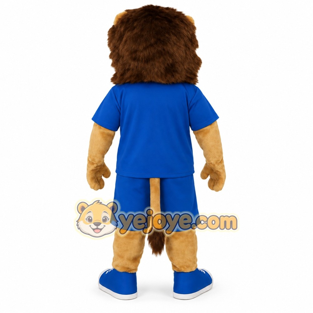 Blue Brown Lion Mascot Costume Blue Brown Lion Mascot Costume