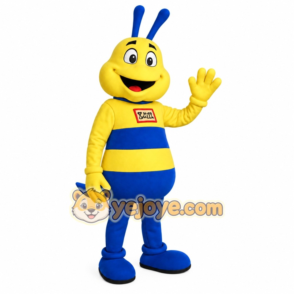 Yellow Blue Bee Mascot Costume Yellow Blue Bee Mascot Costume