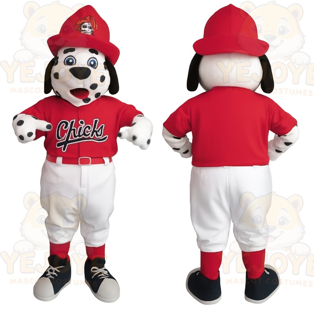 Red White Dalmatian Dog Mascot Costume