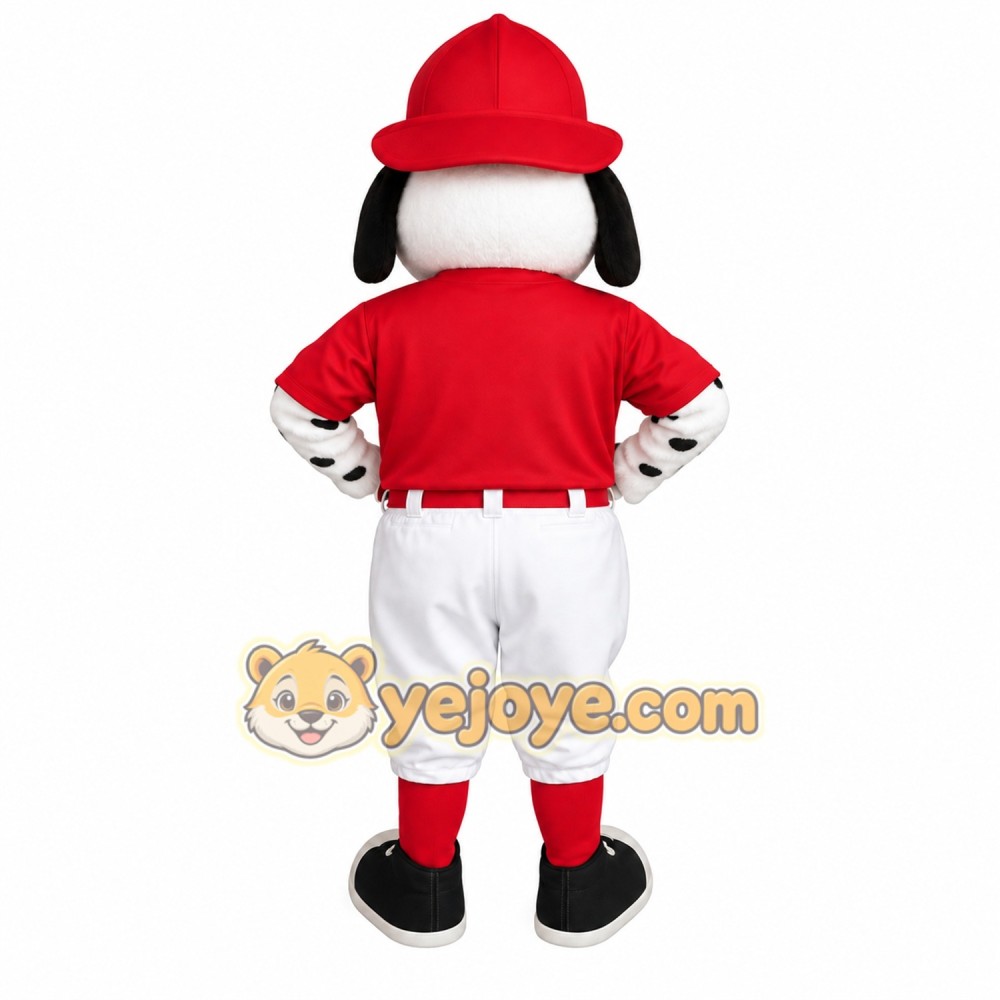 Red White Dalmatian Dog Mascot Costume Red White Dalmatian Dog Mascot Costume