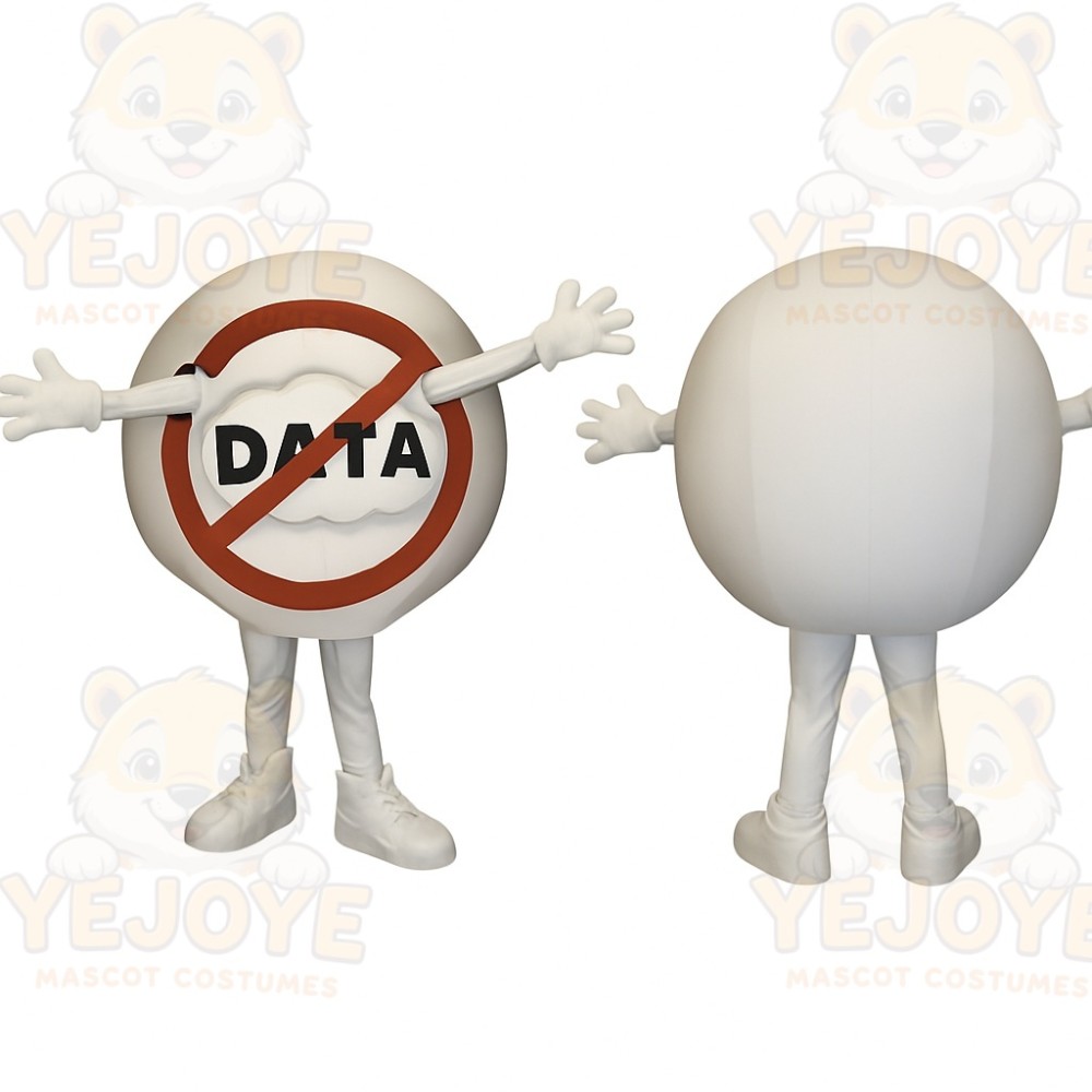 White Red No Data Symbol Mascot Costume