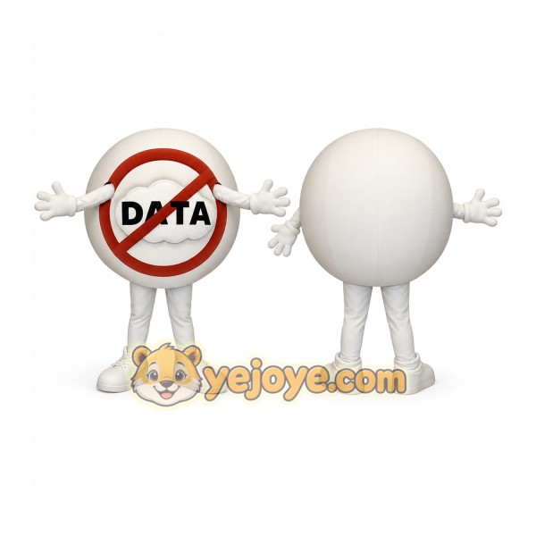 White Red No Data Symbol Mascot Costume