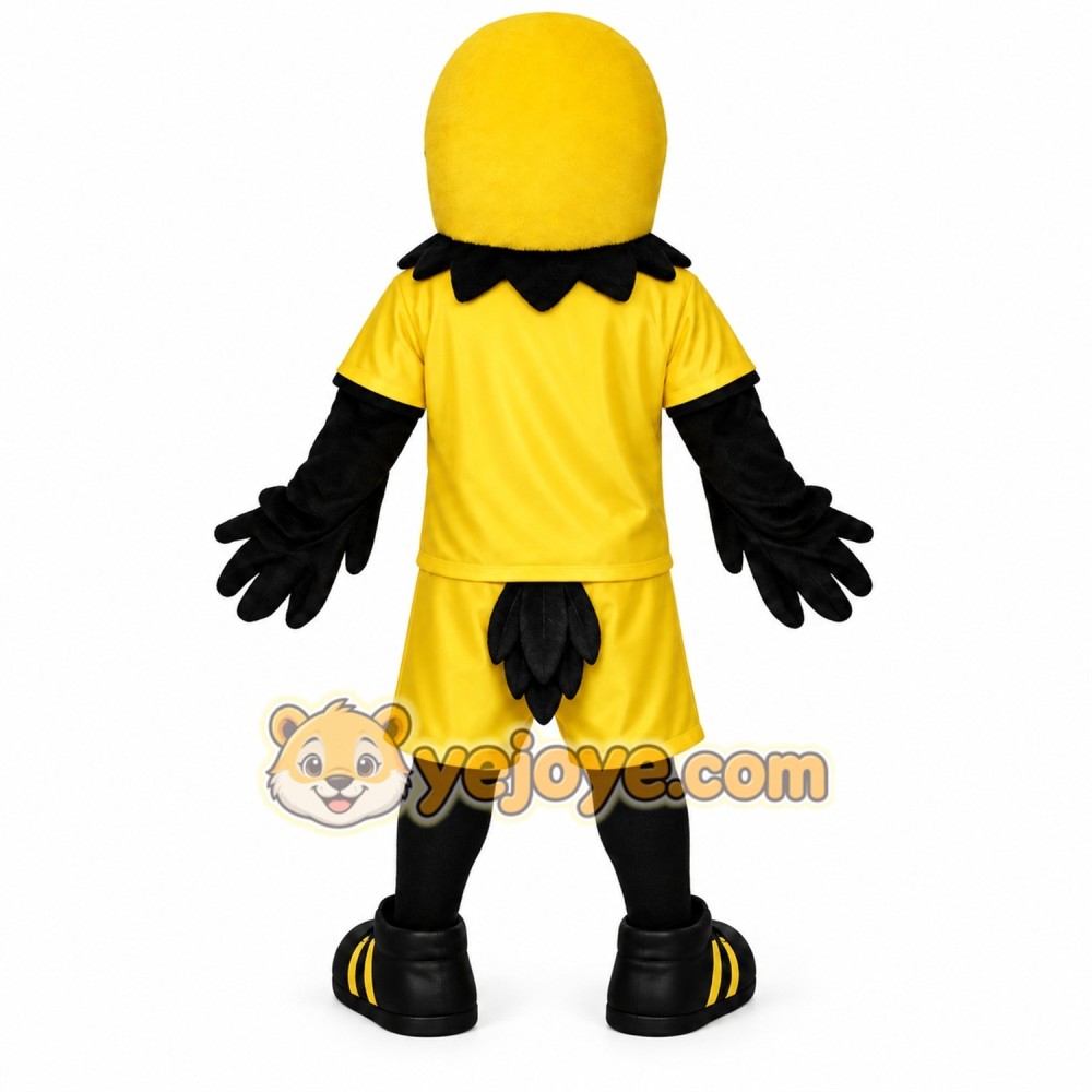 Yellow Black Falcon Mascot Costume