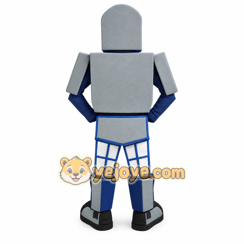 Silver Blue Robot Mascot Costume Silver Blue Robot Mascot Costume