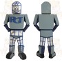 Silver Blue Robot Mascot Costume