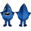 Blue Gray Smiling Water Drop Mascot Costume