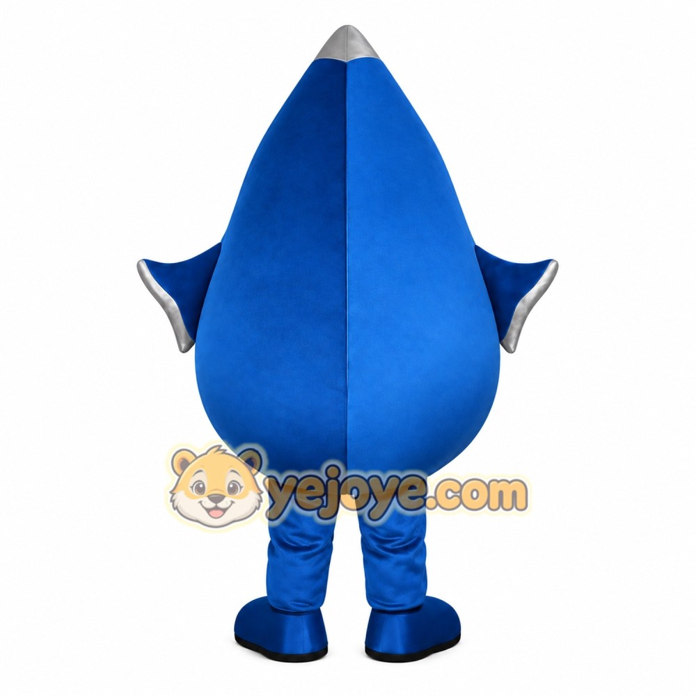 Blue Gray Smiling Water Drop Mascot Costume Blue Gray Smiling Water Drop Mascot Costume