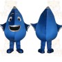 Blue Gray Smiling Water Drop Mascot Costume