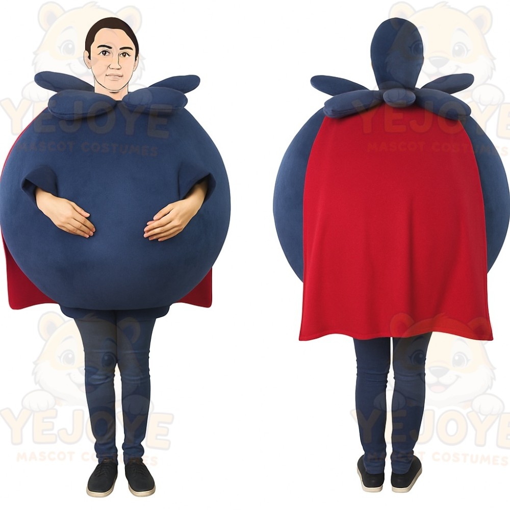 Navy Red Superhero Man Mascot Costume