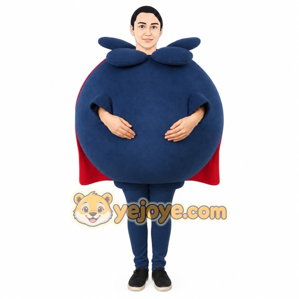 Navy Red Superhero Man Mascot Costume