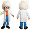 White Blue Orange Scientist Mascot Costume