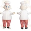 White Red Checkered Chef Mascot Costume