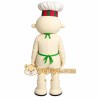 Cream Green White Cartoon Chef Mascot Costume