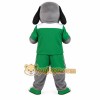 Gray White Green Sports Dog Mascot Costume