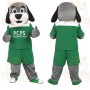 Gray White Green Sports Dog Mascot Costume