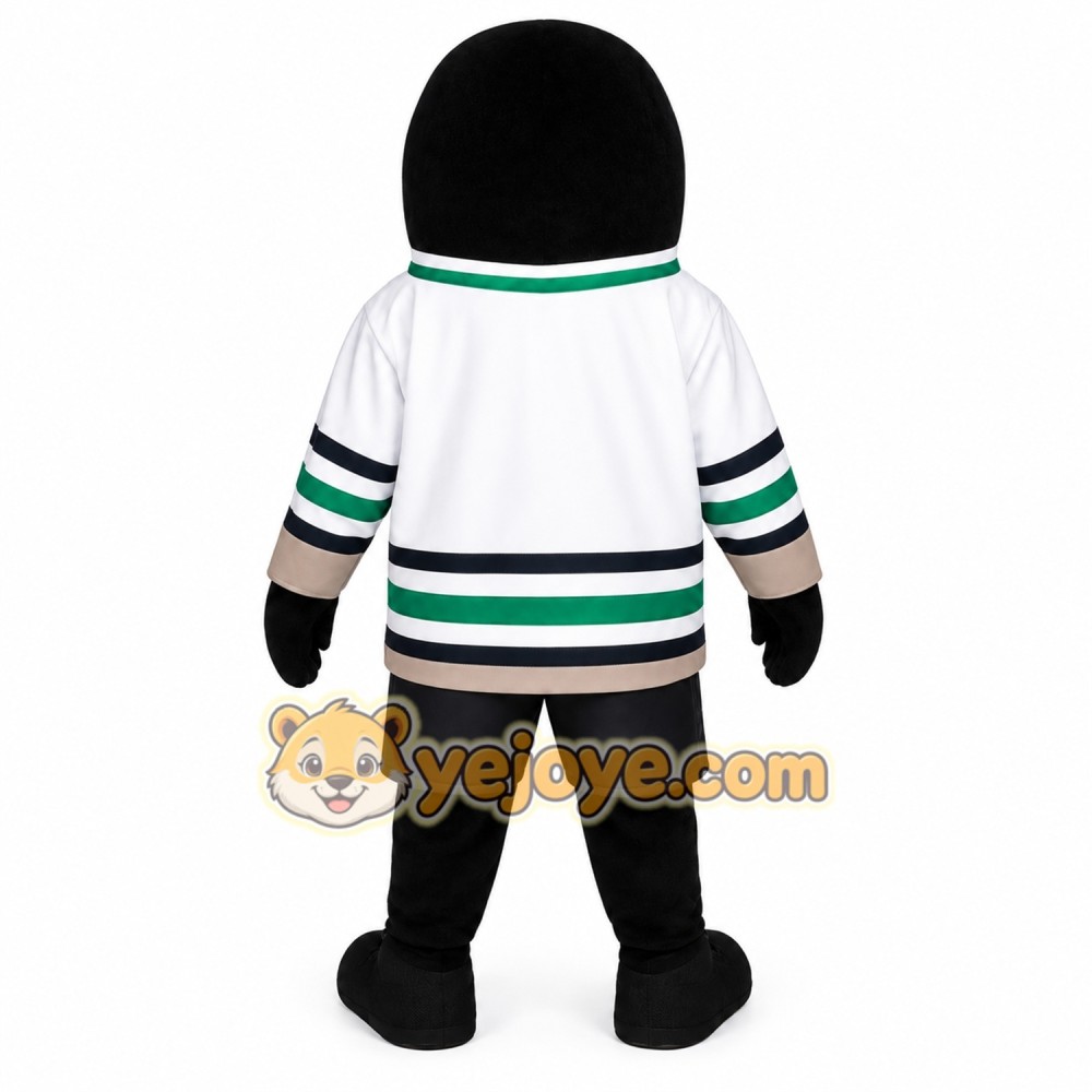 Black White Green Hockey Orca Mascot Costume Black White Green Hockey Orca Mascot Costume