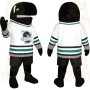 Black White Green Hockey Orca Mascot Costume