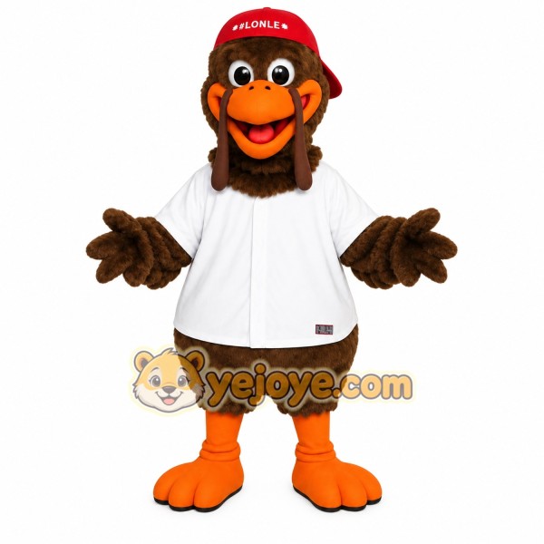 Brown Orange Red White Duck Mascot Costume