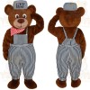 Brown White Engineer Bear Mascot Costume