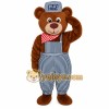 Brown White Engineer Bear Mascot Costume Brown White Engineer Bear Mascot Costume