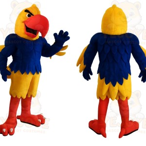 Blue Yellow Red Eagle Mascot Costume